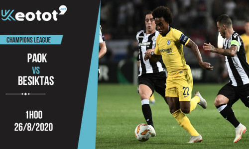 Soi kèo PAOK vs Besiktas lúc 1h ngày 26/8/2020